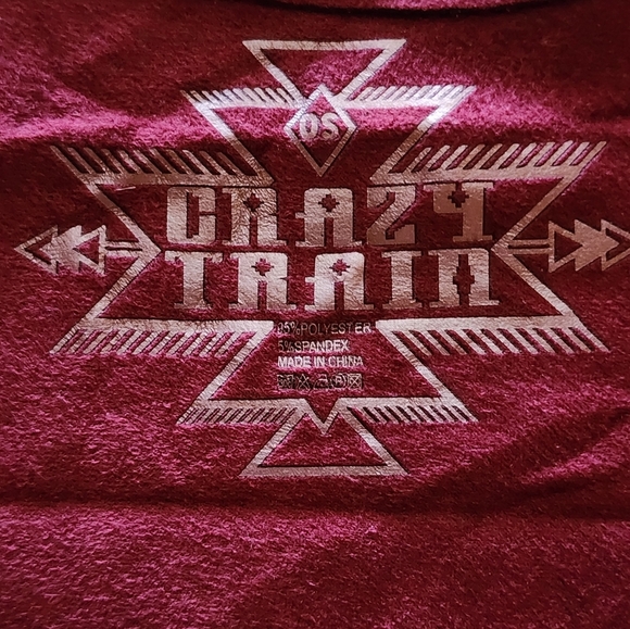 Crazy Train Burgundy Fringe Vest OS Studded Western Festival Rodeo Duster - Picture 7 of 8